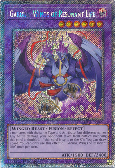 Garura, Wings of Resonant Life (Platinum Secret Rare) - RA02-EN024 - Platinum Secret Rare - 1st Edition