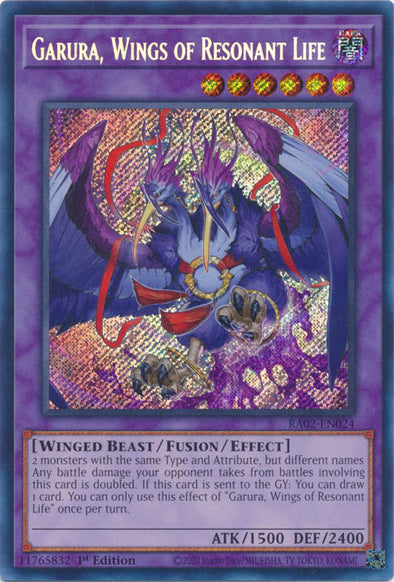 Garura, Wings of Resonant Life (Secret Rare) - RA02-EN024 - Secret Rare - 1st Edition