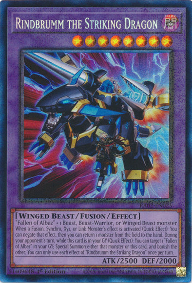 Rindbrumm the Striking Dragon (PCR) - RA02-EN025 - Prismatic Collector's Rare - 1st Edition