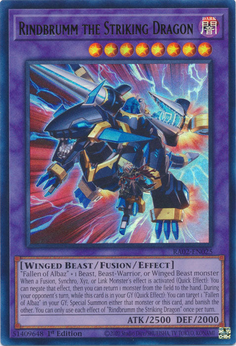 Rindbrumm the Striking Dragon (UR) - RA02-EN025 - Ultra Rare - 1st Edition