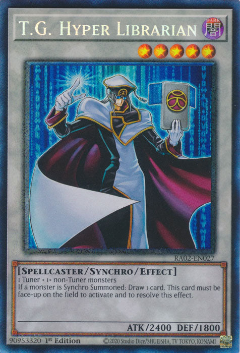 T.G. Hyper Librarian (PCR) - RA02-EN027 - Prismatic Collector's Rare - 1st Edition