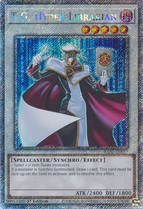 T.G. Hyper Librarian (Platinum Secret Rare) - RA02-EN027 - Platinum Secret Rare - 1st Edition