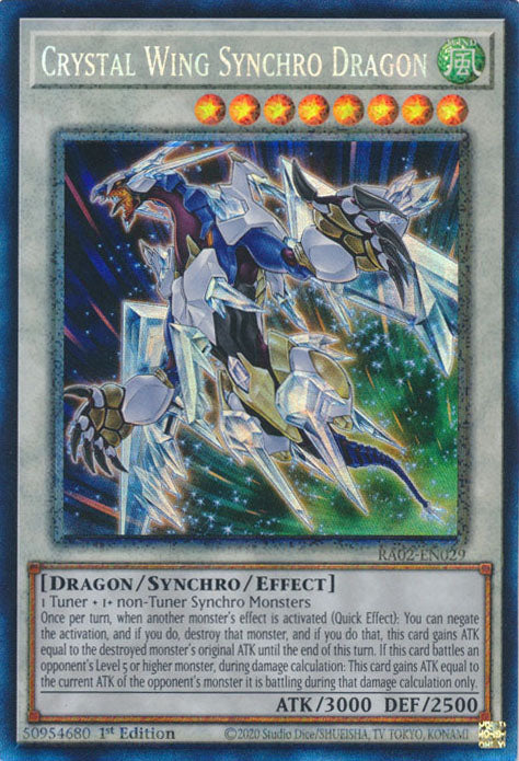 Crystal Wing Synchro Dragon (PCR) - RA02-EN029 - Prismatic Collector's Rare - 1st Edition