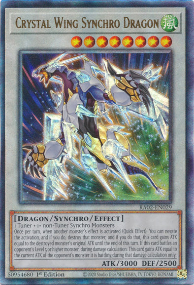 Crystal Wing Synchro Dragon (PUR) - RA02-EN029 - Prismatic Ultimate Rare - 1st Edition