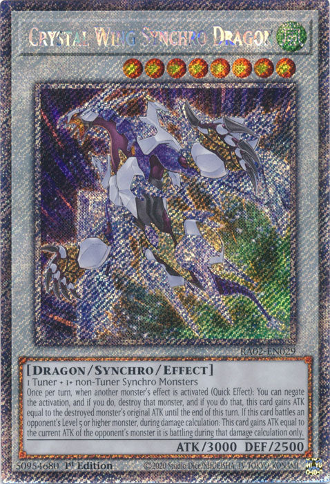 Crystal Wing Synchro Dragon (Platinum Secret Rare) - RA02-EN029 - Platinum Secret Rare - 1st Edition