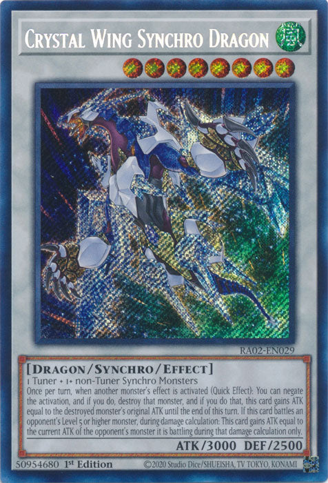Crystal Wing Synchro Dragon (Secret Rare) - RA02-EN029 - Secret Rare - 1st Edition