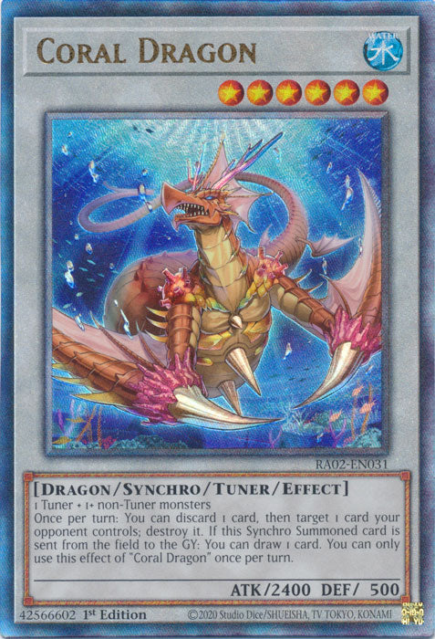 Coral Dragon (PUR) - RA02-EN031 - Prismatic Ultimate Rare - 1st Edition