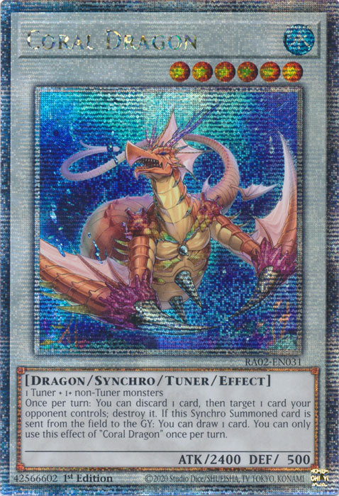 Coral Dragon - RA02-EN031 - Quarter Century Secret Rare - 1st Edition