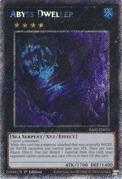 Abyss Dweller (Platinum Secret Rare) - RA02-EN033 - Platinum Secret Rare - 1st Edition