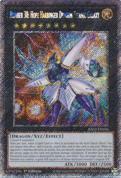 Number 38: Hope Harbinger Dragon Titanic Galaxy (Platinum Secret Rare) - RA02-EN036 - Platinum Secret Rare - 1st Edition