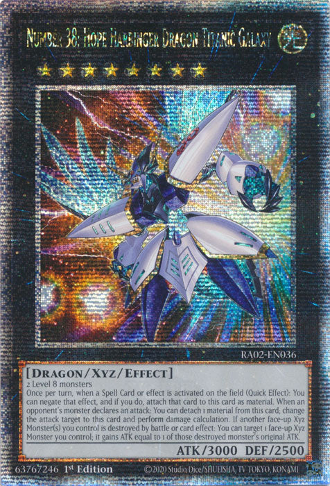 Number 38: Hope Harbinger Dragon Titanic Galaxy - RA02-EN036 - Quarter Century Secret Rare - 1st Edition