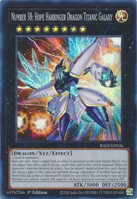 Number 38: Hope Harbinger Dragon Titanic Galaxy - RA02-EN036 - Super Rare - 1st Edition