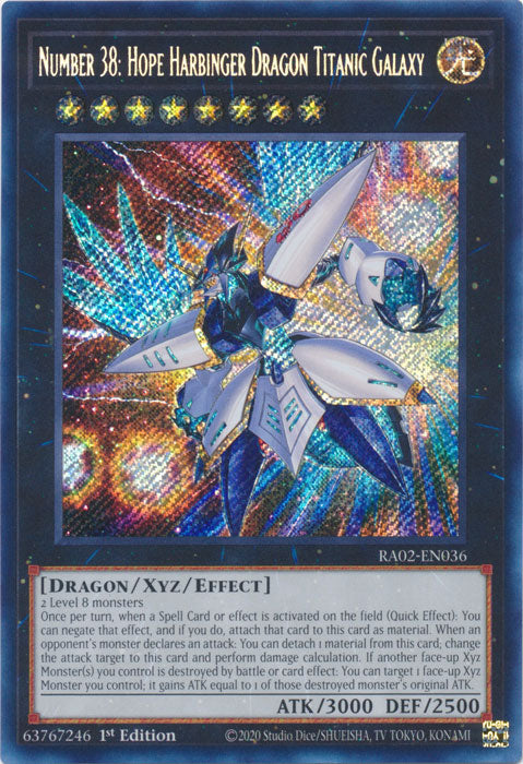 Number 38: Hope Harbinger Dragon Titanic Galaxy (Secret Rare) - RA02-EN036 - Secret Rare - 1st Edition