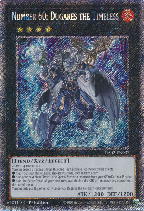 Number 60: Dugares the Timeless (Platinum Secret Rare) - RA02-EN037 - Platinum Secret Rare - 1st Edition