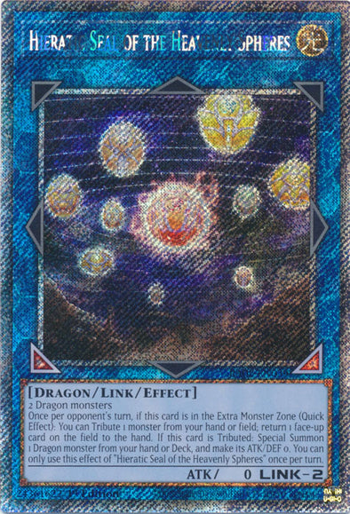 Hieratic Seal of the Heavenly Spheres (Platinum Secret Rare) - RA02-EN039 - Platinum Secret Rare - 1st Edition