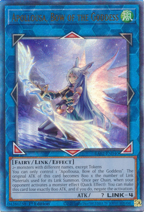 Apollousa, Bow of the Goddess (PUR) - RA02-EN040 - Prismatic Ultimate Rare - 1st Edition