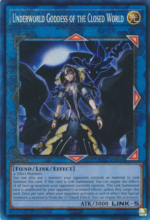 Underworld Goddess of the Closed World (PCR) - RA02-EN045 - Prismatic Collector's Rare - 1st Edition
