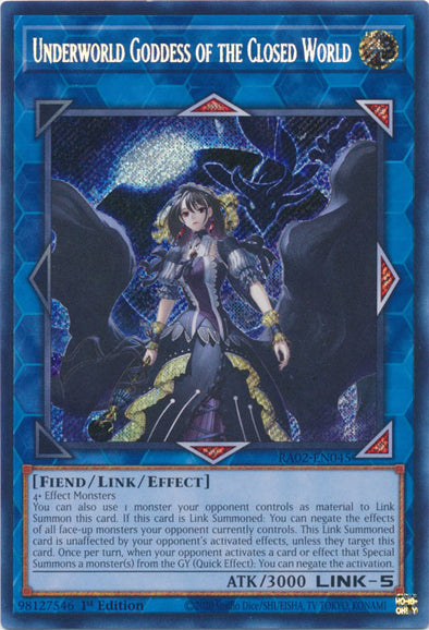 Underworld Goddess of the Closed World (Secret Rare) - RA02-EN045 - Secret Rare - 1st Edition