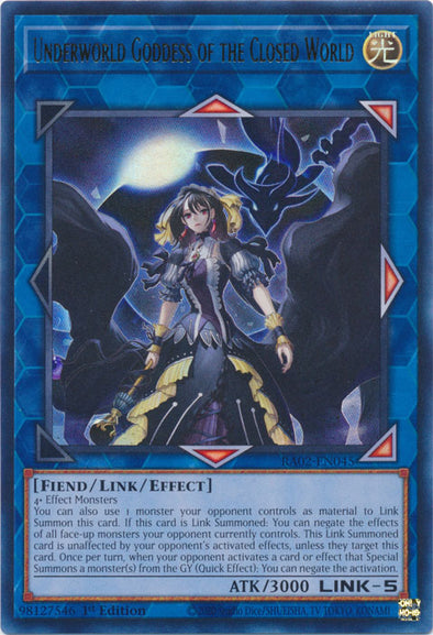 Underworld Goddess of the Closed World (UR) - RA02-EN045 - Ultra Rare - 1st Edition