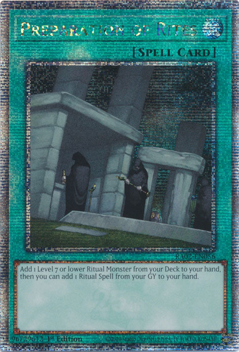 Preparation of Rites - RA02-EN056 - Quarter Century Secret Rare - 1st Edition