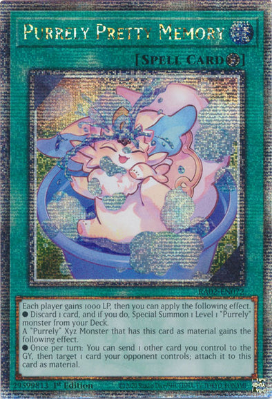 Purrely Pretty Memory - RA02-EN072 - Quarter Century Secret Rare - 1st Edition