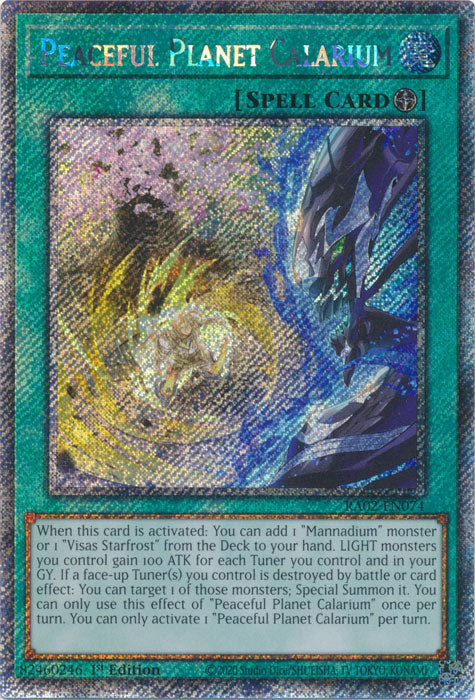 Peaceful Planet Calarium (Platinum Secret Rare) - RA02-EN074 - Platinum Secret Rare - 1st Edition