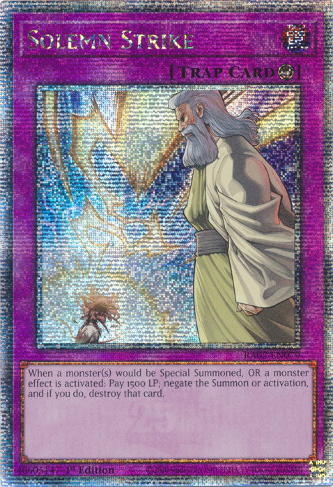 Solemn Strike - RA02-EN079 - Quarter Century Secret Rare - 1st Edition