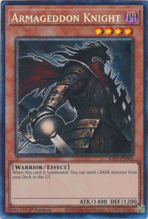 Armageddon Knight (PCR) - RA03-EN002 - Prismatic Collector's Rare - 1st Edition