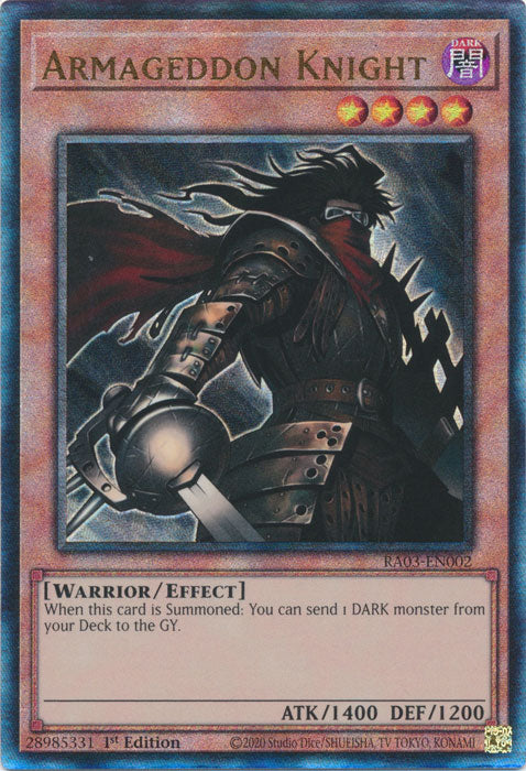 Armageddon Knight (PUR) - RA03-EN002 - Prismatic Ultimate Rare - 1st Edition