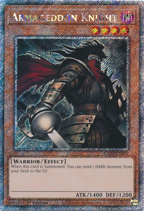 Armageddon Knight (Platinum Secret Rare) - RA03-EN002 - Platinum Secret Rare - 1st Edition