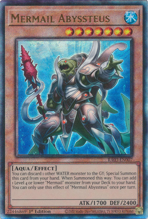 Mermail Abyssteus (PUR) - RA03-EN007 - Prismatic Ultimate Rare - 1st Edition