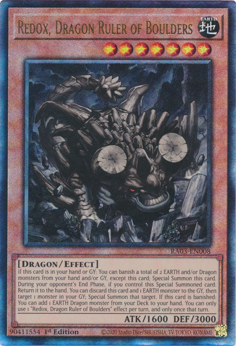 Redox, Dragon Ruler of Boulders (PUR) - RA03-EN008 - Prismatic Ultimate Rare - 1st Edition