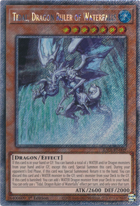 Tidal, Dragon Ruler of Waterfalls (Platinum Secret Rare) - RA03-EN009 - Platinum Secret Rare - 1st Edition