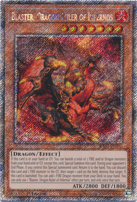 Blaster, Dragon Ruler of Infernos (Platinum Secret Rare) - RA03-EN010 - Platinum Secret Rare - 1st Edition