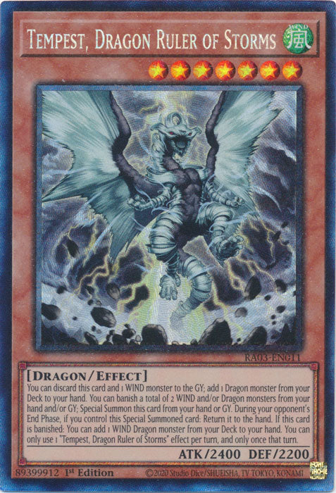 Tempest, Dragon Ruler of Storms (PCR) - RA03-EN011 - Prismatic Collector's Rare - 1st Edition