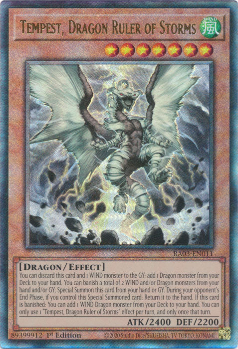 Tempest, Dragon Ruler of Storms (PUR) - RA03-EN011 - Prismatic Ultimate Rare - 1st Edition