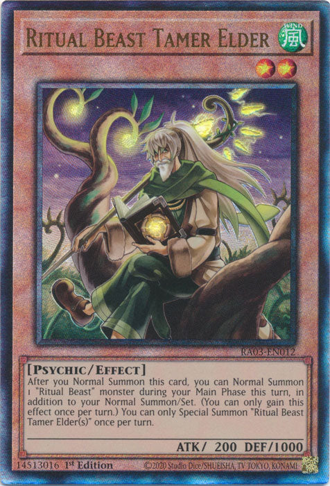 Ritual Beast Tamer Elder (PUR) - RA03-EN012 - Prismatic Ultimate Rare - 1st Edition