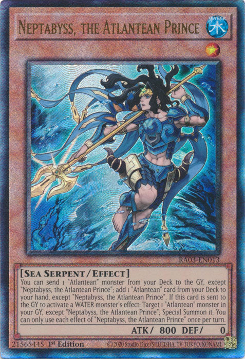 Neptabyss, the Atlantean Prince (PUR) - RA03-EN013 - Prismatic Ultimate Rare - 1st Edition