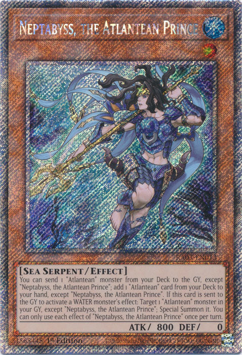 Neptabyss, the Atlantean Prince (Platinum Secret Rare) - RA03-EN013 - Platinum Secret Rare - 1st Edition