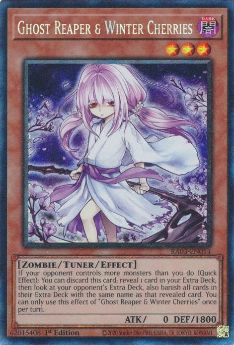 Ghost Reaper & Winter Cherries (Alternate Art) (PCR) - RA03-EN014 - Prismatic Collector's Rare - 1st Edition