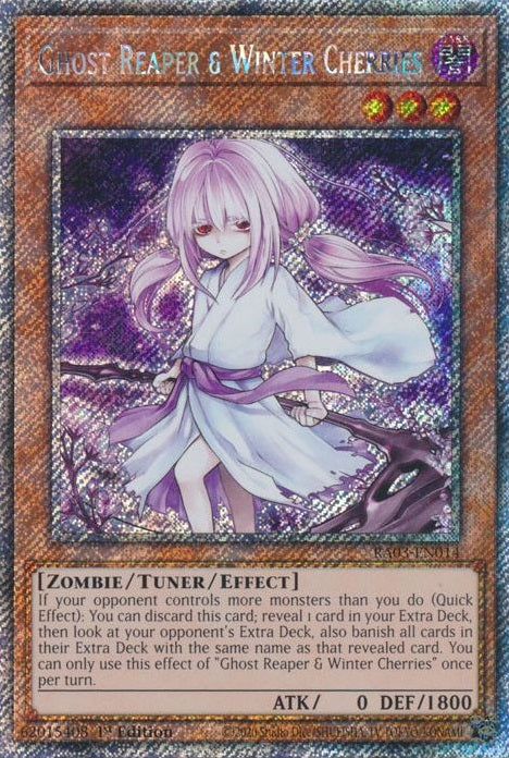 Ghost Reaper & Winter Cherries (Alternate Art) (Platinum Secret Rare) - RA03-EN014 - Platinum Secret Rare - 1st Edition