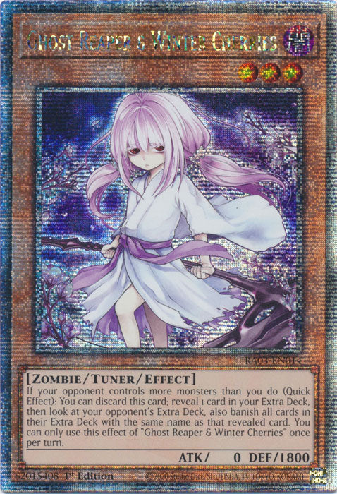 Ghost Reaper & Winter Cherries (Alternate Art) - RA03-EN014 - Quarter Century Secret Rare - 1st Edition