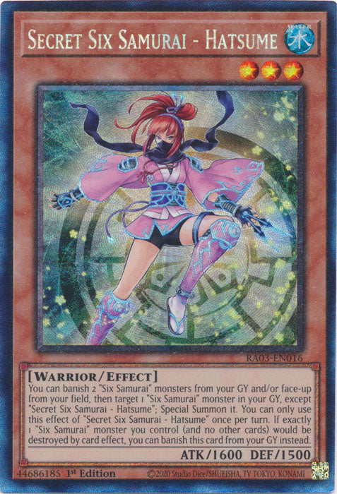 Secret Six Samurai - Hatsume (PCR) - RA03-EN016 - Prismatic Collector's Rare - 1st Edition