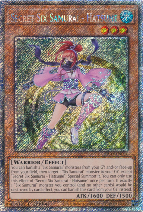 Secret Six Samurai - Hatsume (Platinum Secret Rare) - RA03-EN016 - Platinum Secret Rare - 1st Edition