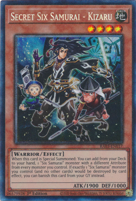 Secret Six Samurai - Kizaru (PCR) - RA03-EN017 - Prismatic Collector's Rare - 1st Edition