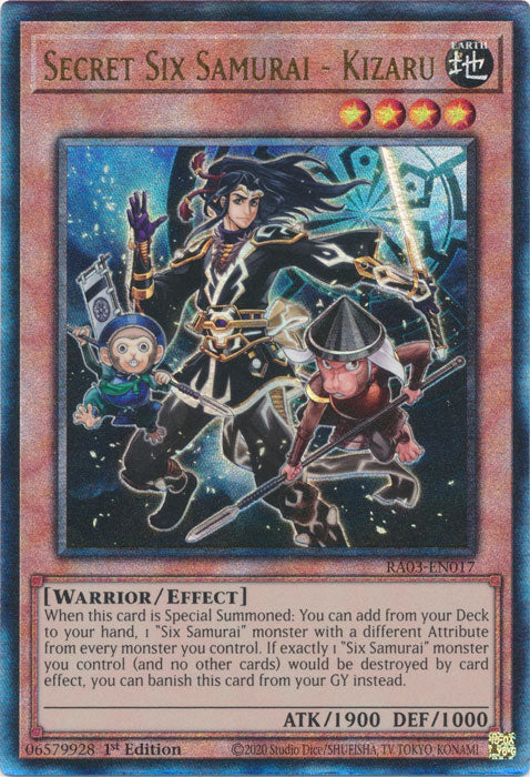 Secret Six Samurai - Kizaru (PUR) - RA03-EN017 - Prismatic Ultimate Rare - 1st Edition