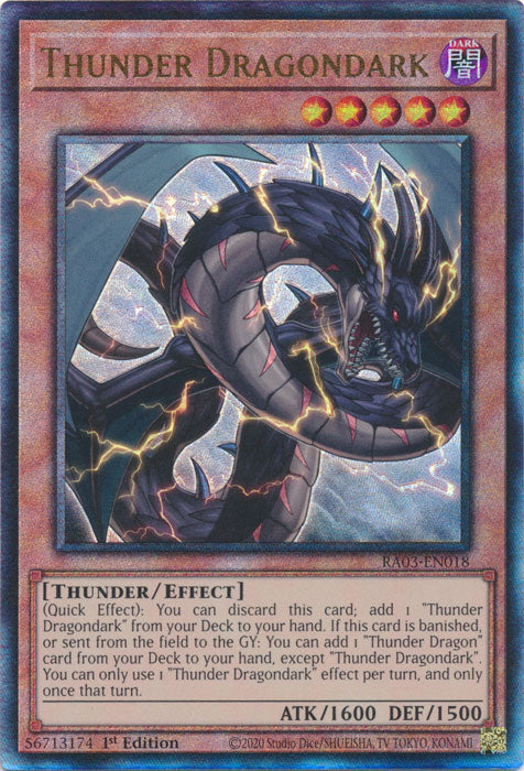 Thunder Dragondark (PUR) - RA03-EN018 - Prismatic Ultimate Rare - 1st Edition