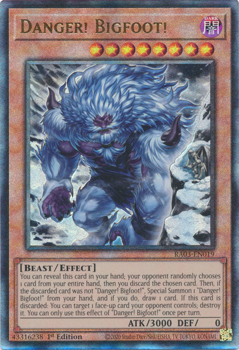 Danger! Bigfoot! (Alternate Art) (PUR) - RA03-EN019 - Prismatic Ultimate Rare - 1st Edition