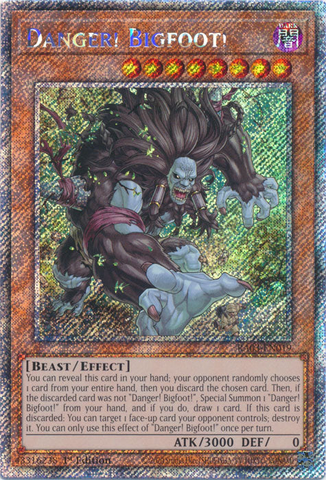Danger! Bigfoot! (Platinum Secret Rare) - RA03-EN019 - Platinum Secret Rare - 1st Edition