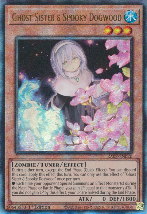 Ghost Sister & Spooky Dogwood (Alternate Art) (PUR) - RA03-EN020 - Prismatic Ultimate Rare - 1st Edition